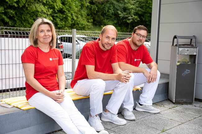Anke, Lars und Tobi heute im Labor